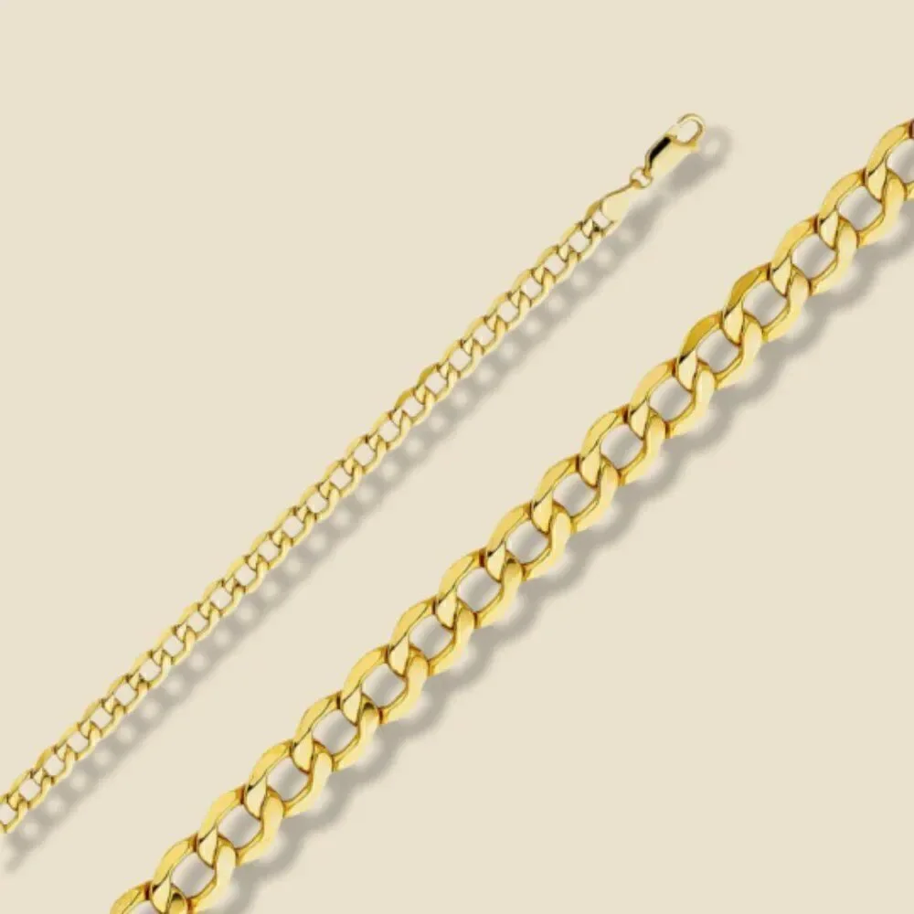 14K Real Gold 4.8 mm Cuban Chain Bracelet | Birthday Gift | Real Gold Cuban |